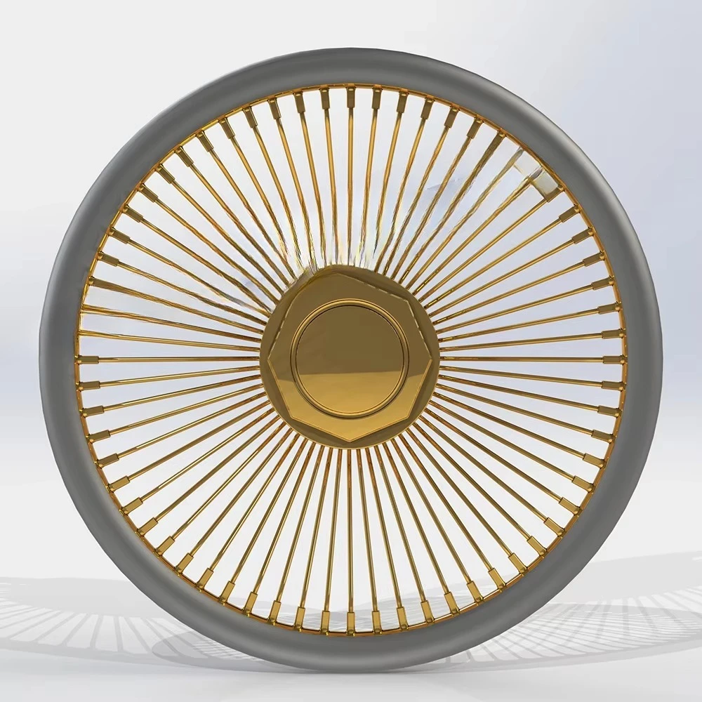15-inch Gold Chrome Steering Wire Wheel Dayton Wire Wheels Spoke Rims