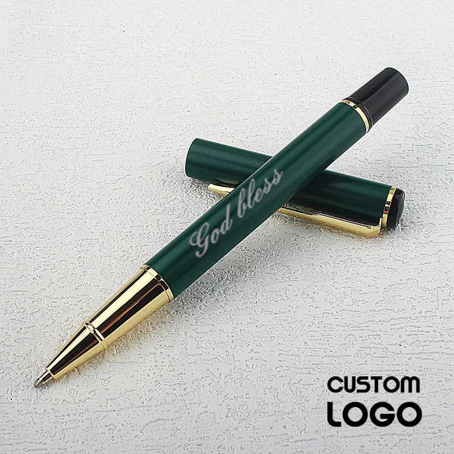 

Green Classic Neutral Pen Personalized Customization Logo Engraving Name Business Office Signature Pen Advertising Gifts Pen