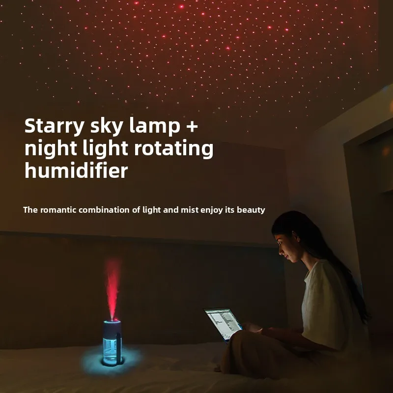 Star Projection Humidifier Ambient Light USB Home Desktop Car Hydrating Air