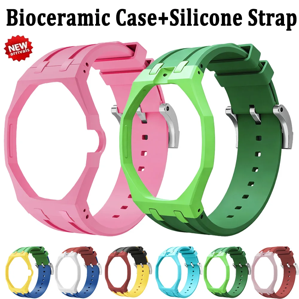Bioceramic Case+Silicone Strap For Swatch x AP Royal Pop Pocket Watch Modification Durable For Swatch x AP Royal Pop Accessories