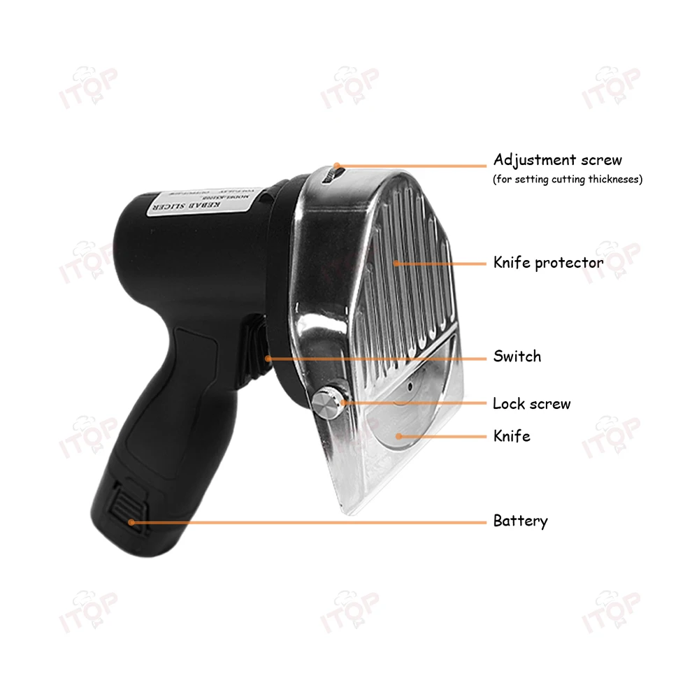 Akumulatorowa krajalnica do Kebab, bezprzewodowa maszyna do ostrze tnące mięsa Shawarma Doner, urządzenie do ładowania pieczenia mięsa