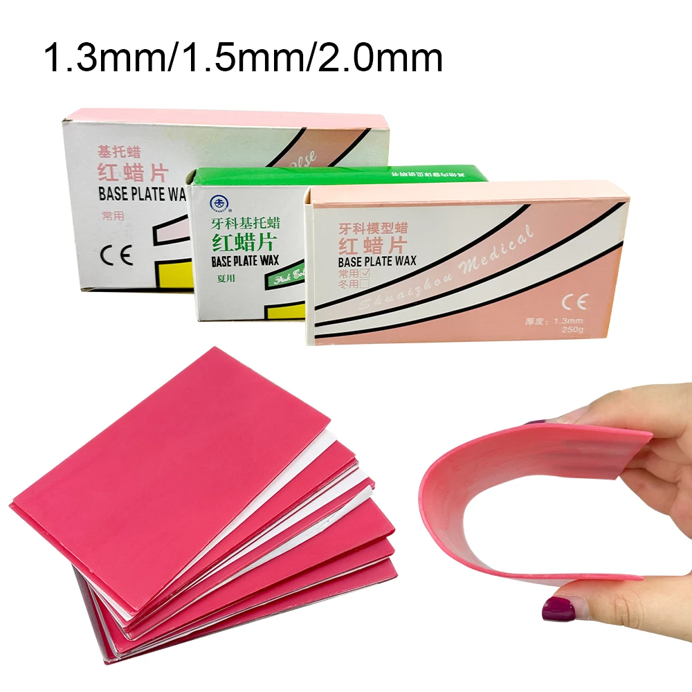 

1.3mm Thickness Dental Red Wax Sheets Dentist Lab Base Plate Soft & Hard Dentist Auxiliary Consumable Materials Denture Model