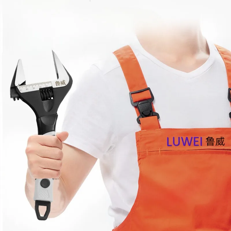 Multi Specification Bathroom Wrench with Large Opening, Movable Water Pipe Sewer Electrical and Plumbing Special Tool