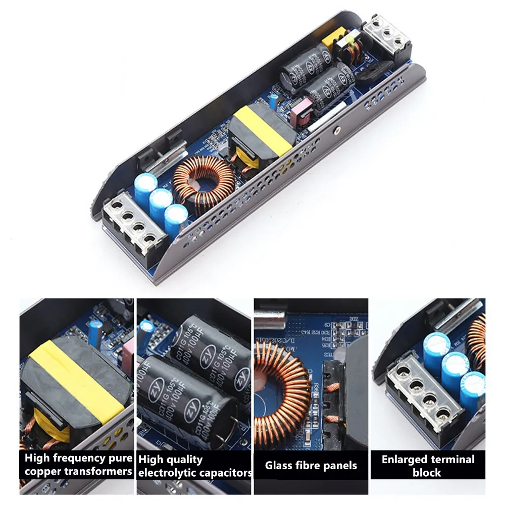 Блок питания постоянного и переменного тока 12 В, 24 В, трансформатор 60 Вт, 100 Вт, 200 Вт, 300 Вт, 400 Вт, светодиодный драйвер 12 В, 24 В,