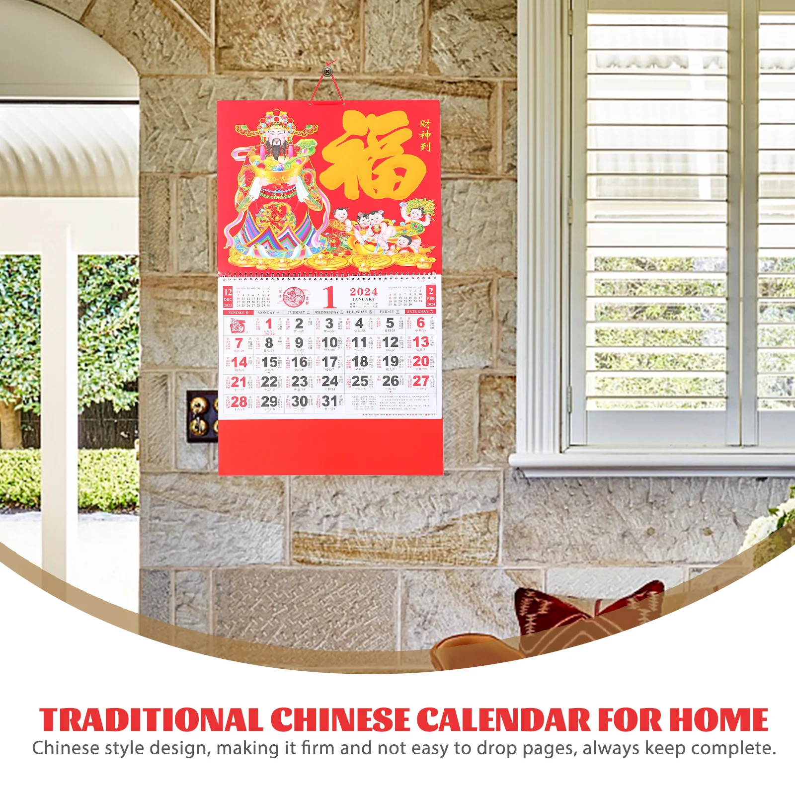 

Rich Details Calendar 2024 Traditional Lunar Dates Practical Home Office Decoration