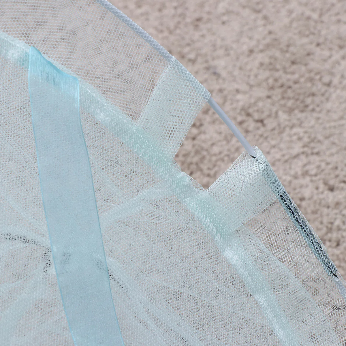 مظلة شبكية مستديرة باللون الأزرق المائي، شبكة لينة لسرير الأطفال الصغار، شبكة قابلة للتنفس لحماية سرير الطفل، حلقة معلقة على شكل قبة