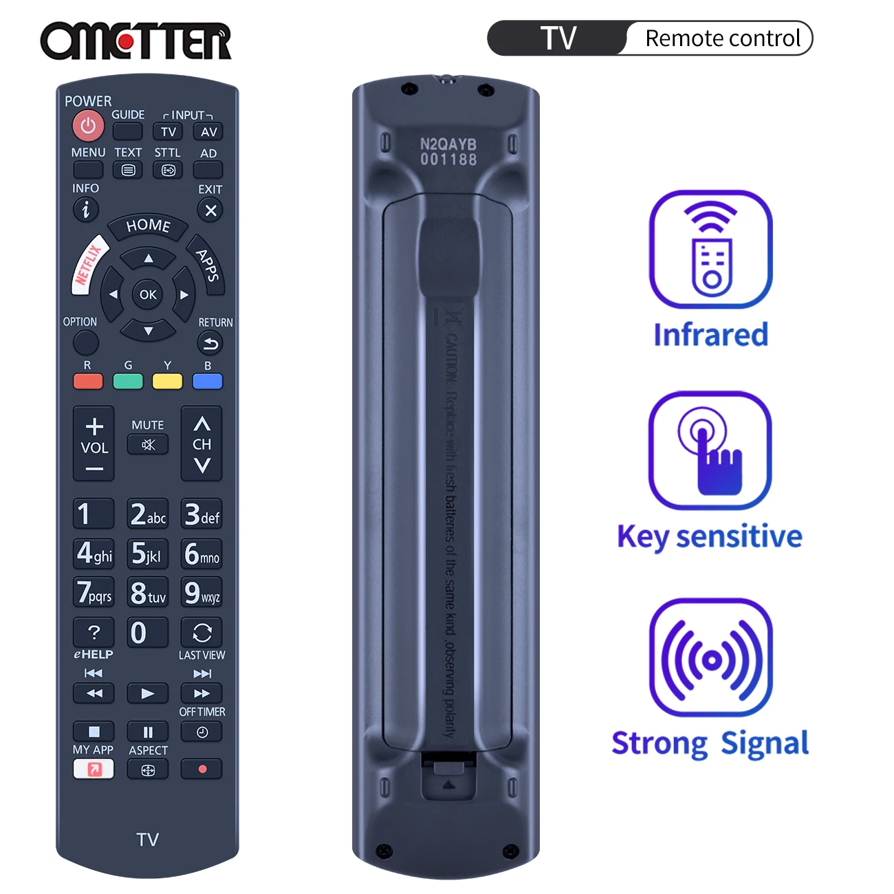 For Panasonic N2QAYB001188 TH-55EZ950U TH-65EZ950U TH-65EZ1000U TH-43FX505K TH-43FX505T TH-49FX505K Smart LCD TV Remote Control