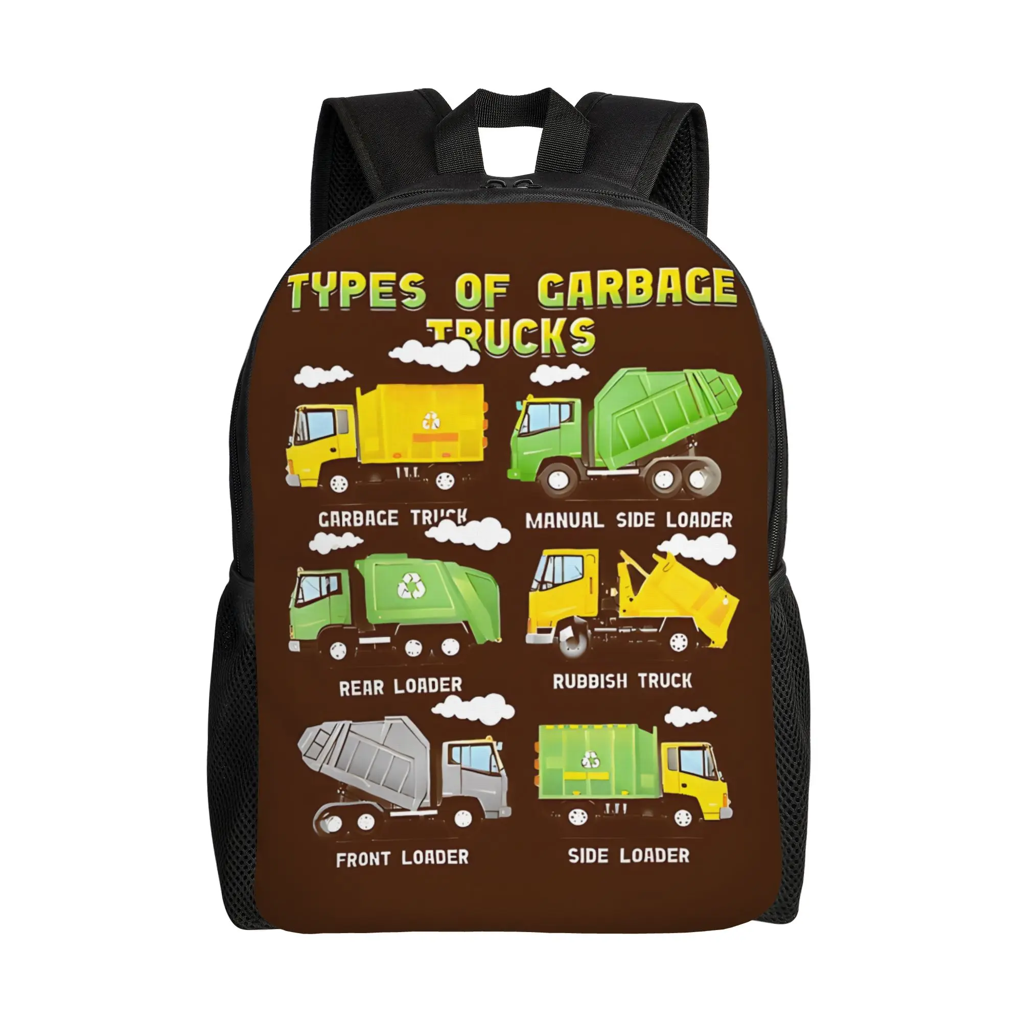 

Garbage Truck Collection For By Merch Construction vehicle Backpack Fashionable mochila Large Capacity Schoolbag For Teen Boys