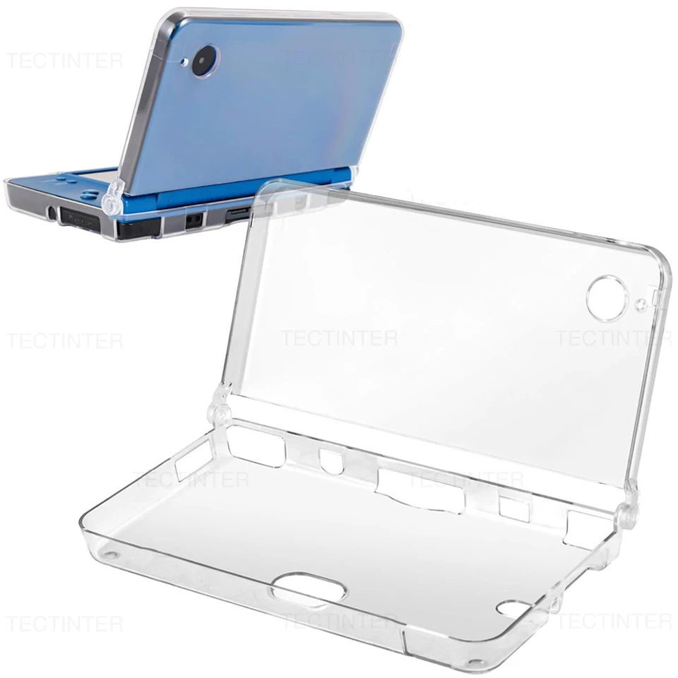Para consola Nintendo DSI NDSi XL LL, funda de plástico duro transparente de cristal + película protectora de pantalla, accesorios de cubierta protectora