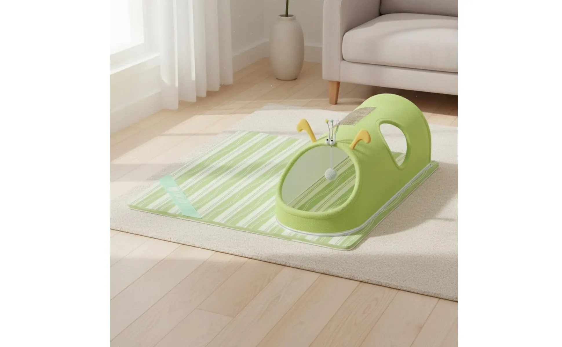 Feline Scratcher Tunnel Dangling Toy Included Feline Tunnel Bed Pet Supplies for Indoor
