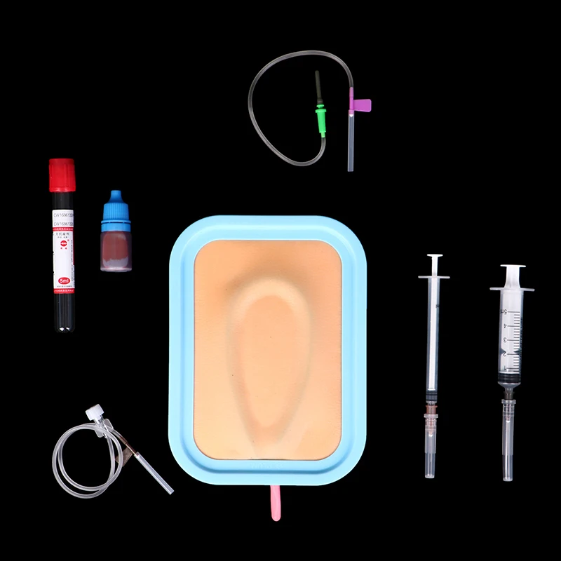 Venipuncture IV Injection Training Pad Silicone Human Skin Suture Training Model Venous Blood Drawing Exercise Medical Practice