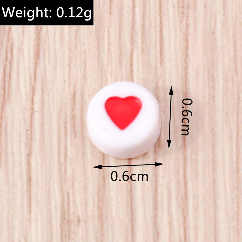 Tusember 100 Stück niedliche Mini-Mehrfarben-Herz-Acrylperlen, flache runde lose Spacer-Perlen für Schmuckherstellung, DIY-Halsketten und Armbänder – Detail 7
