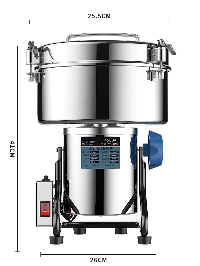 4500G 4500W młynek do kawy 430 stal nierdzewna lekarstwo komercyjne kruszarka do mąki w proszku kruszarka do proszku elektryczny młynek do kawy