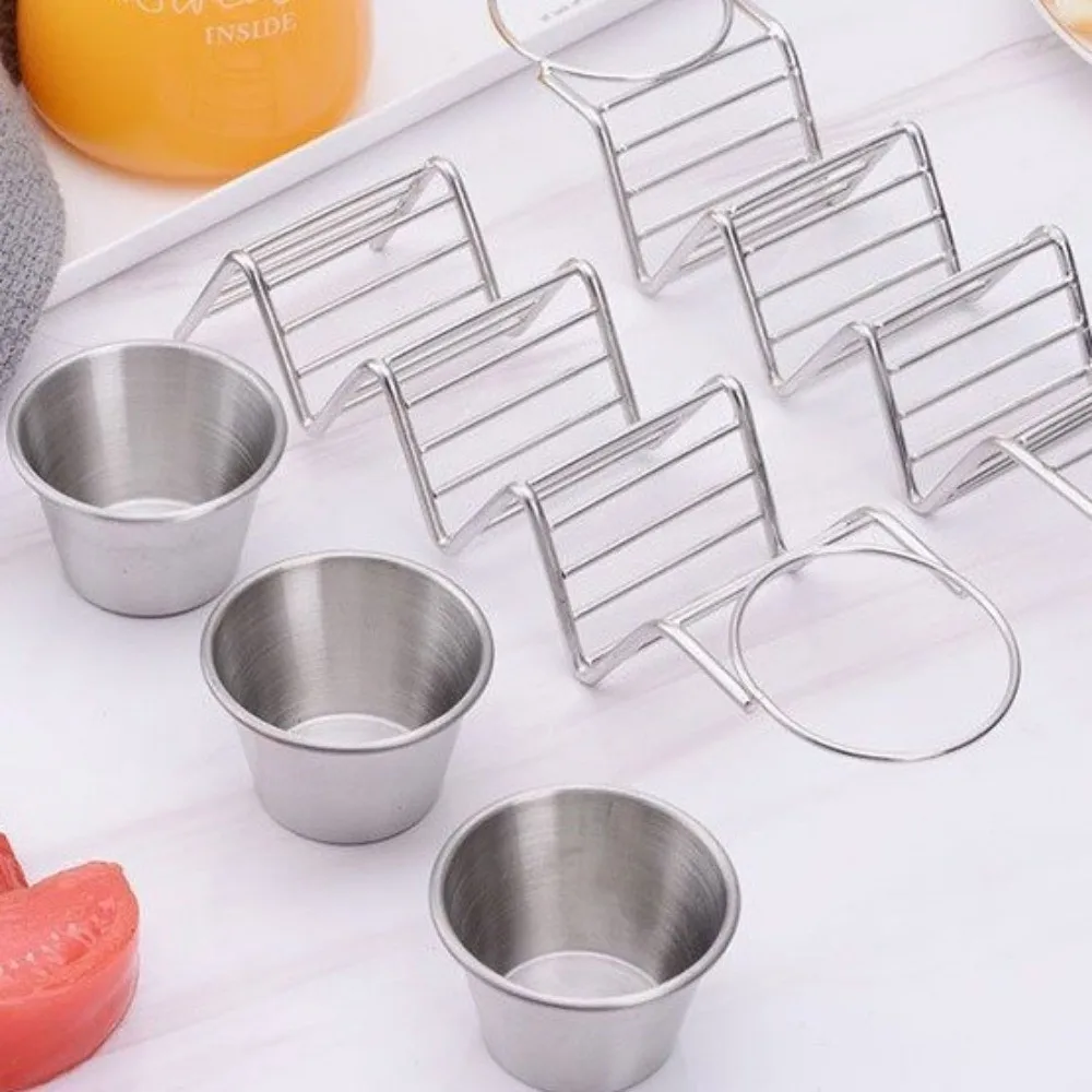 

12PCS/SET Stainless Steel Dipping Sauce Cup Small Size 65ML Salad Jam Cup Portable Design 304 Stainless Steel