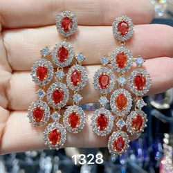 Dangle Earrings for Women Luxury Jewelry Shiny Zircon Tassle Hanging Earrings Evening Party Jewelry Gift Female