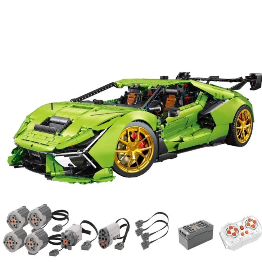 

New 6628pcs T5046 1:6 MOC Technical RC Sports Car Building Blocks Bricks Model Assembling Children's Toys Holiday Gift Set