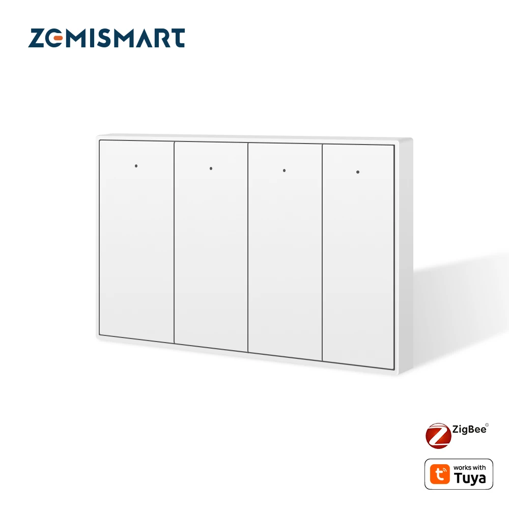 

Настенный выключатель Zemismart Zigbee с нейтральной кнопкой, переключатель занавески 1, 2, 3, 4, 6, приложение Tuya Alexa Google Home