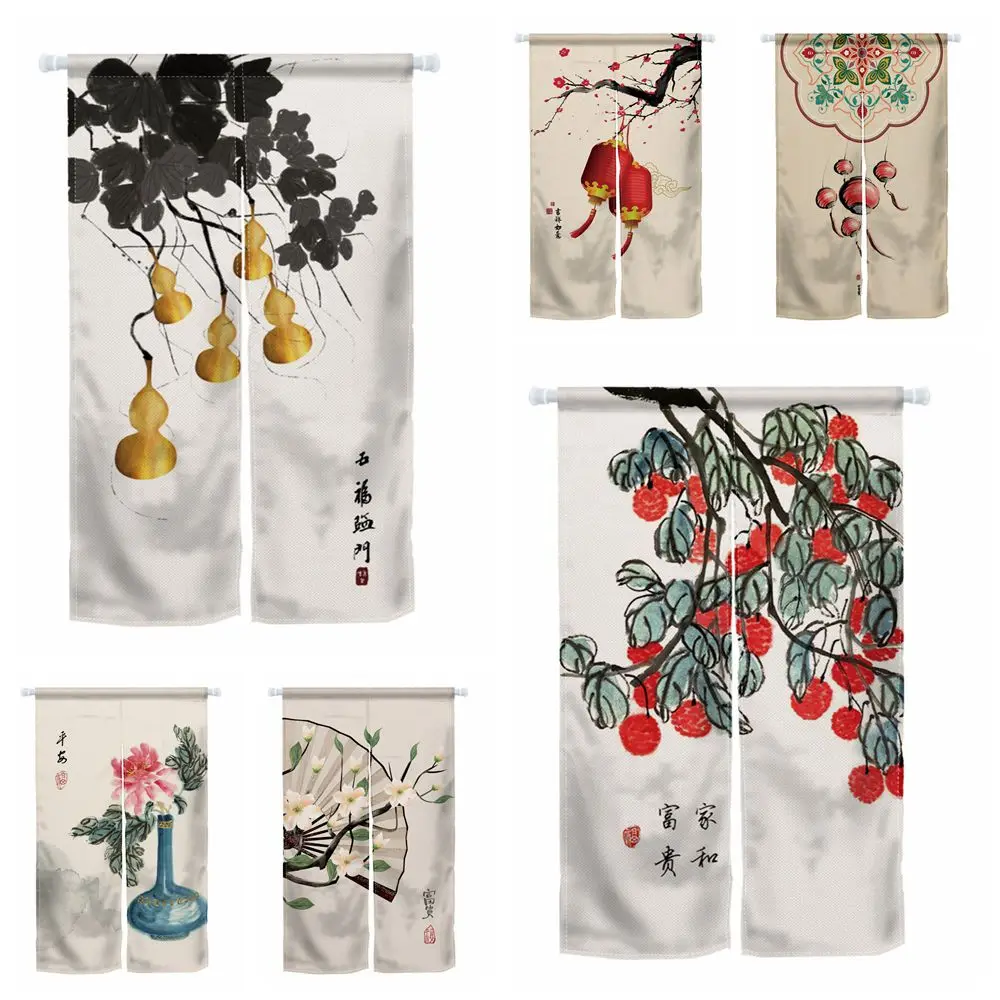 

Noren Japanese Door Curtain Chinese Style Painting Fengshui Pingan Lucky for Wealth Izakaya Tea House Bedroom Doorway Curtain