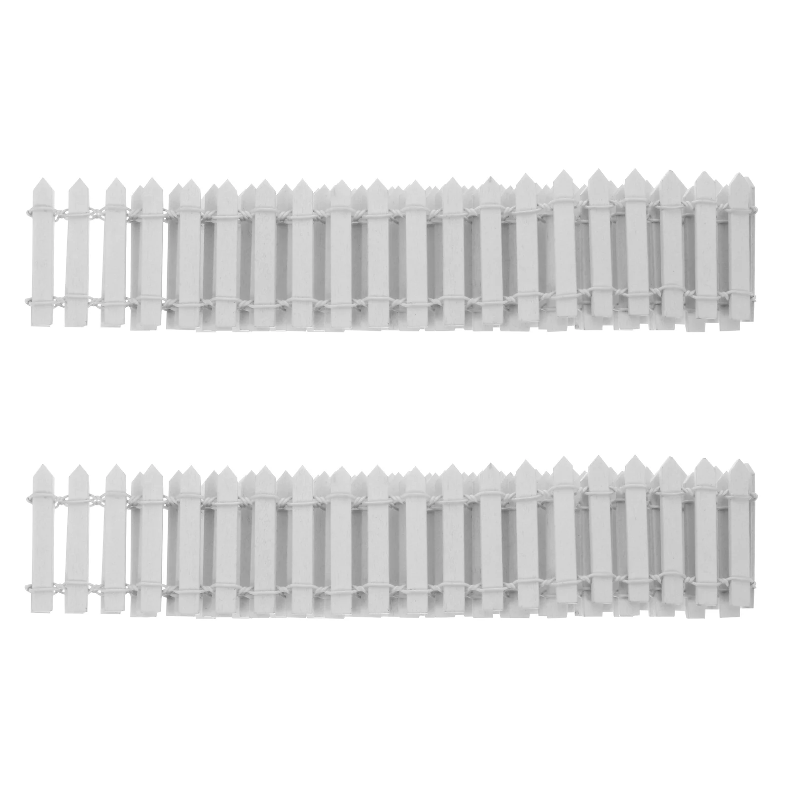 

2 Pcs Fairy Wooden Fence Ornaments Small for Garden Miniature Barriers Gardening Landscape