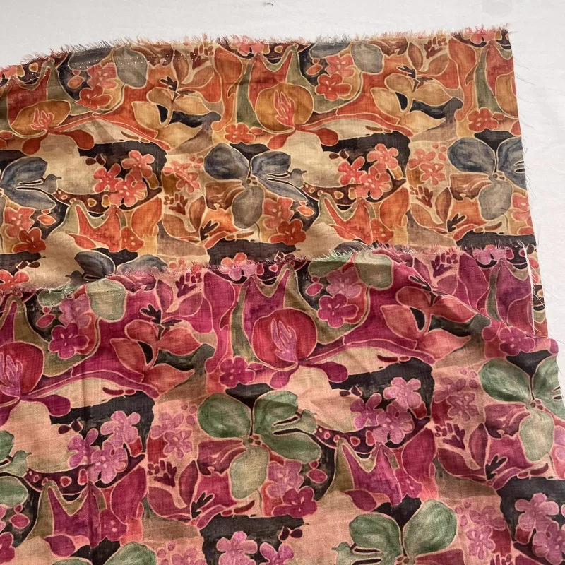 

Retro Color Oil Painting Polyester Cotton Cloth Fabric For Clothing Handmade DIY Fabric