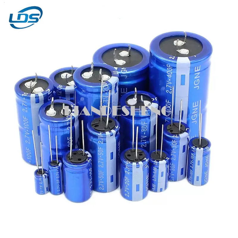 Farad capacitor 2.7V 1F/2/3/6.8/10/15/20/30F-400f cylindrical R-type supercapacitor