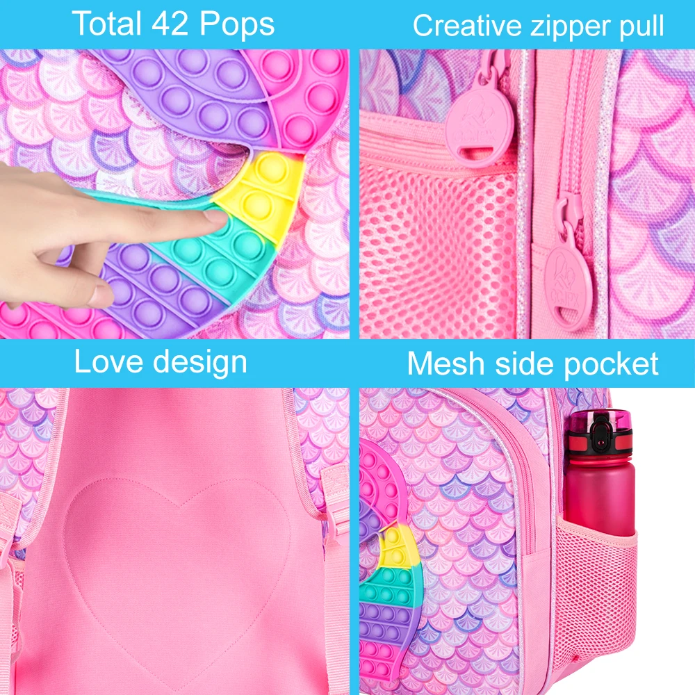 3PCS Kids Backpacks for Girls, 16\