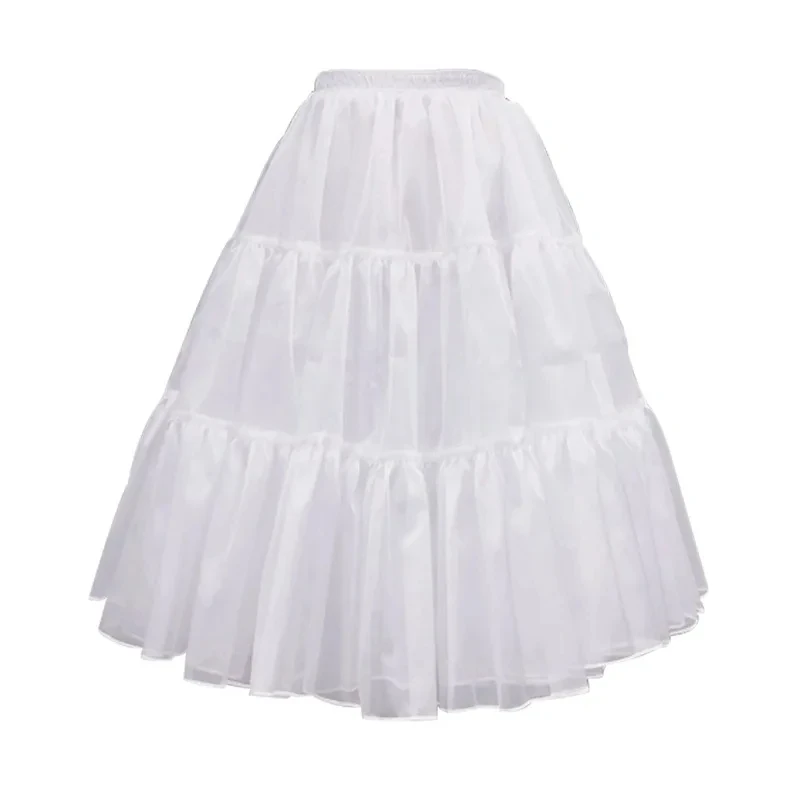 Women Girls Crinoline Short outdoor Petticoats Victorian Skirt A-line Elastic Waist Underwear Underskirt