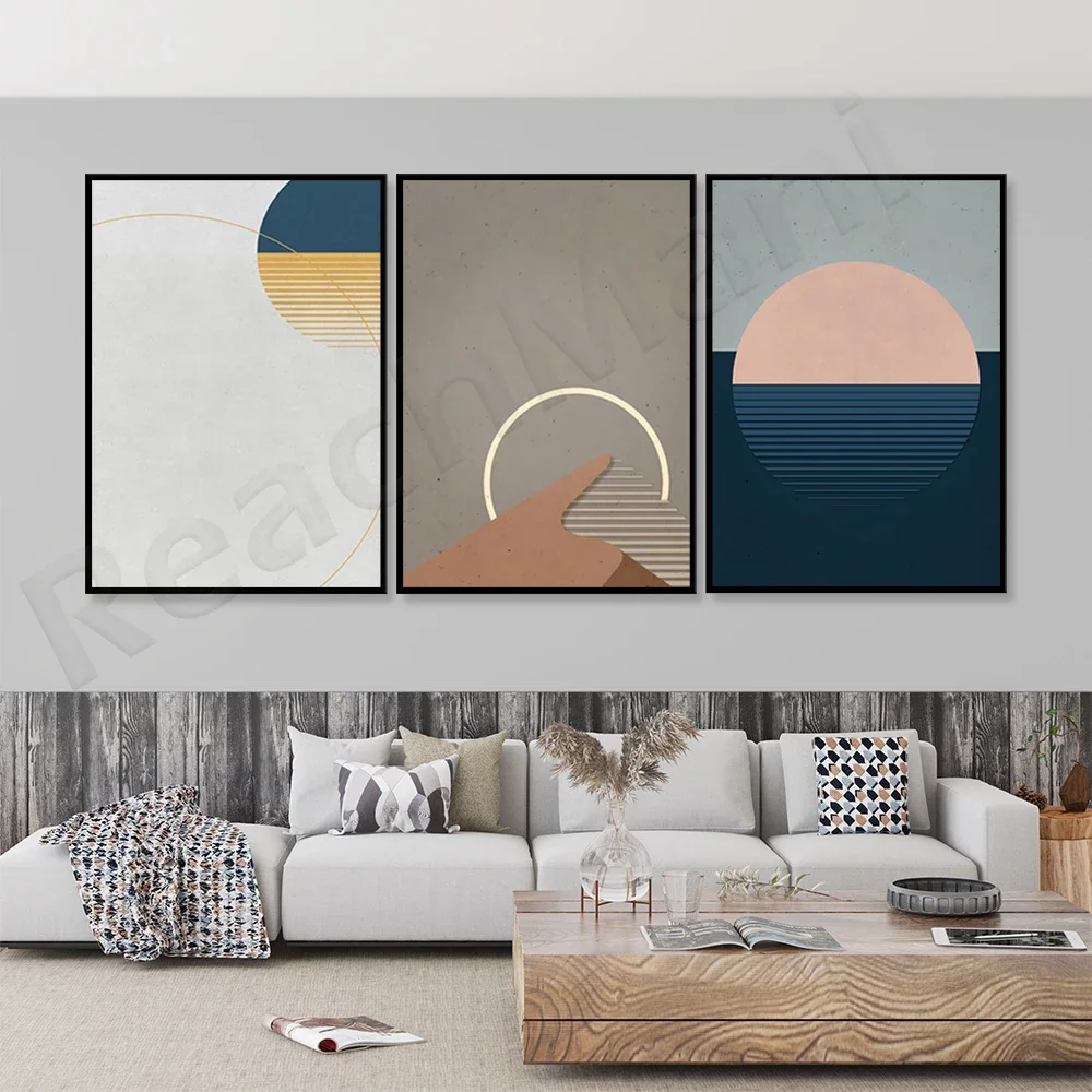 Retro desert sunset printing, 70s color decoration, sunset printing, 80s color middle horizon sunrise printing poster