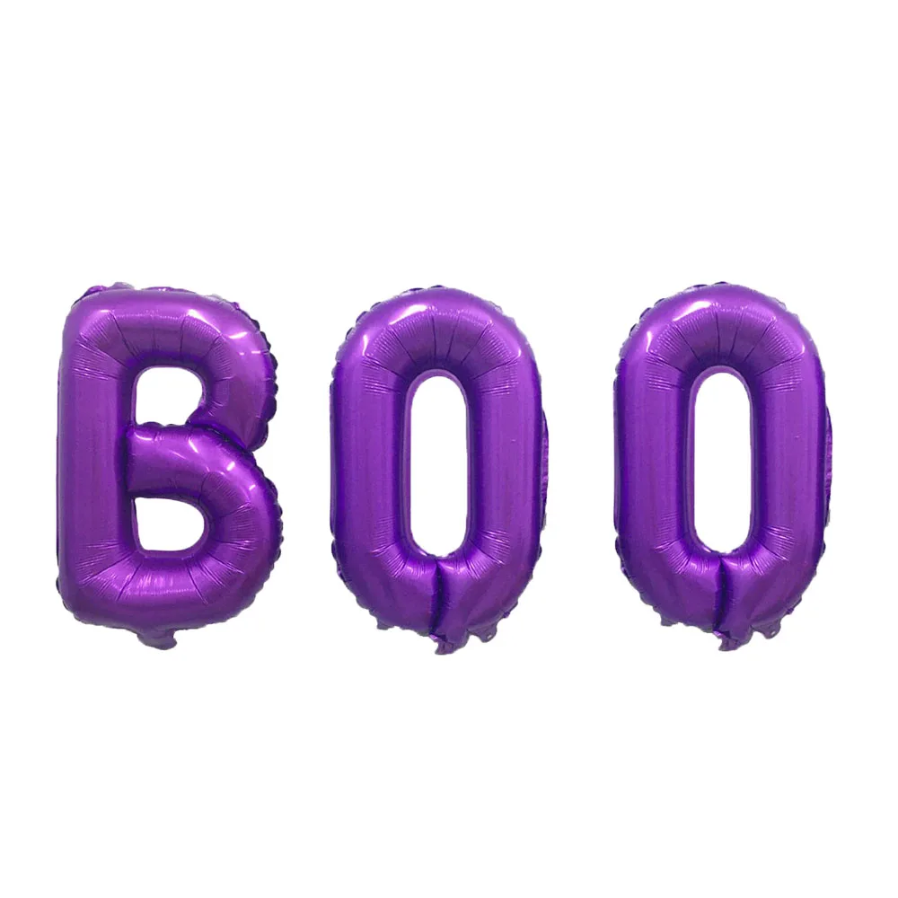 3pcs 16inch Black Gold Purple Boo Letter Air Balloons Halloween Foil Balloon Halloween Party Decorations Baby Shower