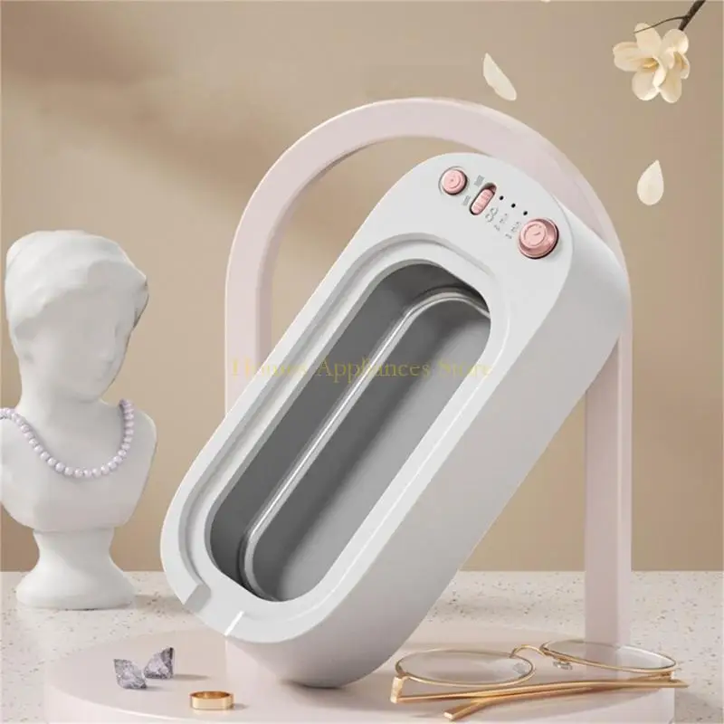 D0AB Plastic 3 Gear Ultrasonic Glasses Cleaning Machine High Frequency Vibration Eyeglass Cleaner for Sparkling Clean Eyewear
