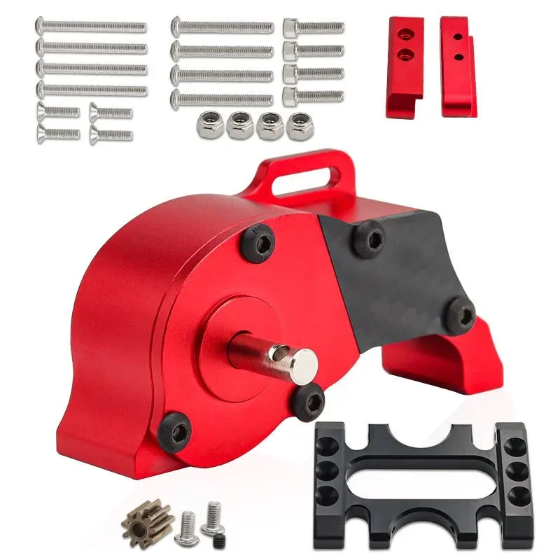 

LCG Metal Transmission Low Speed Gearbox With Motor Gear for 1/10 RC Crawler Car SCX10 TRX4 RC4WD Capra Upgrade Parts