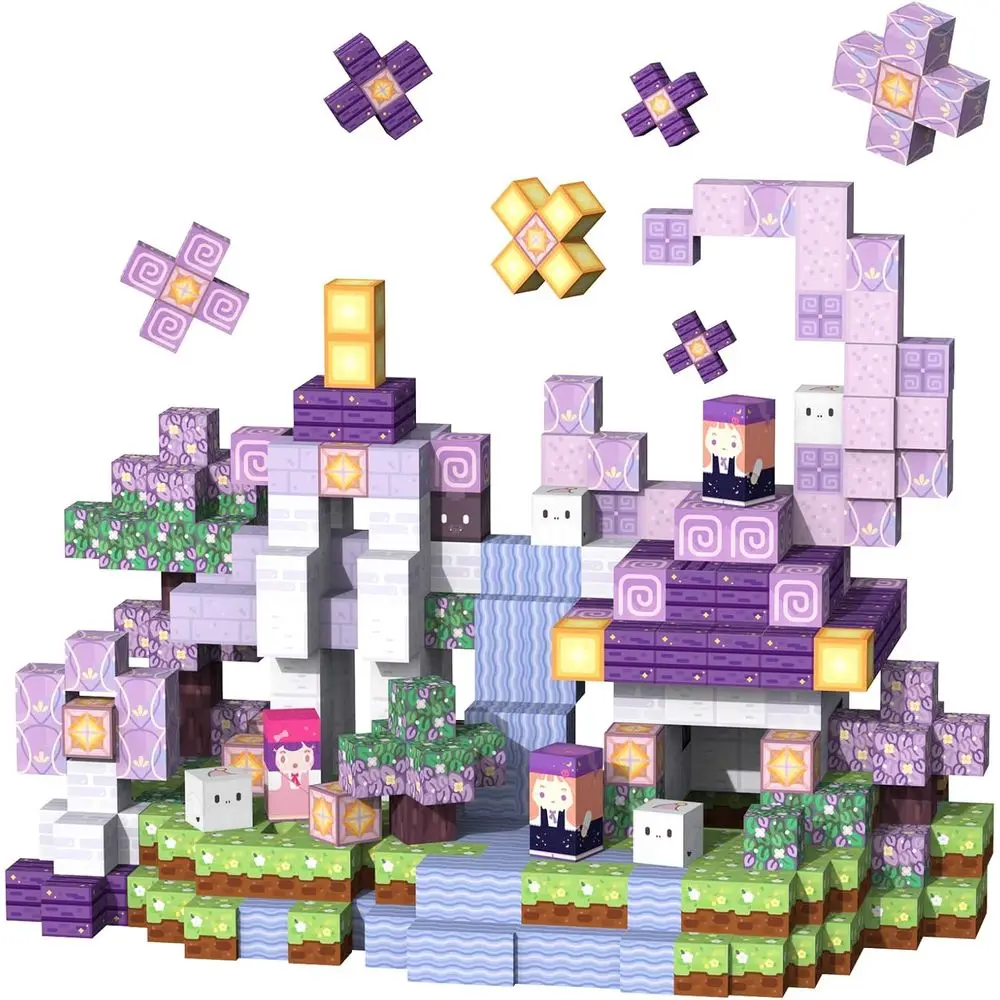 자석 블록 - 120피스 몬테소리 STEM 장난감, 3-8세 어린이용, 유아 및 감각 놀이에 이상적