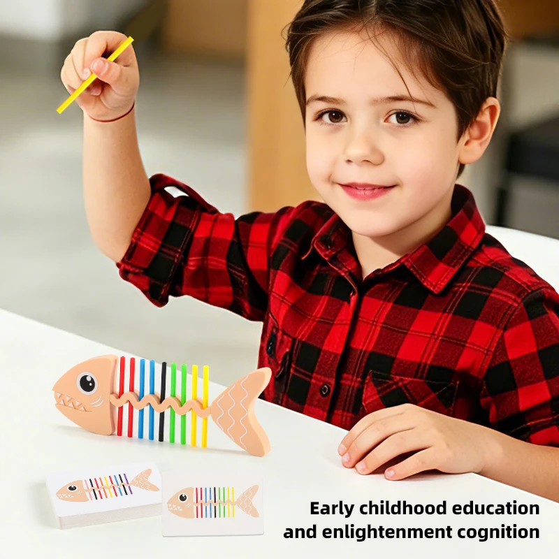 Montessori Color Matching Sensory Toys Wooden Balance Stick Fine Training Game Puzzle Toy For Boys Girls Birthday Gift