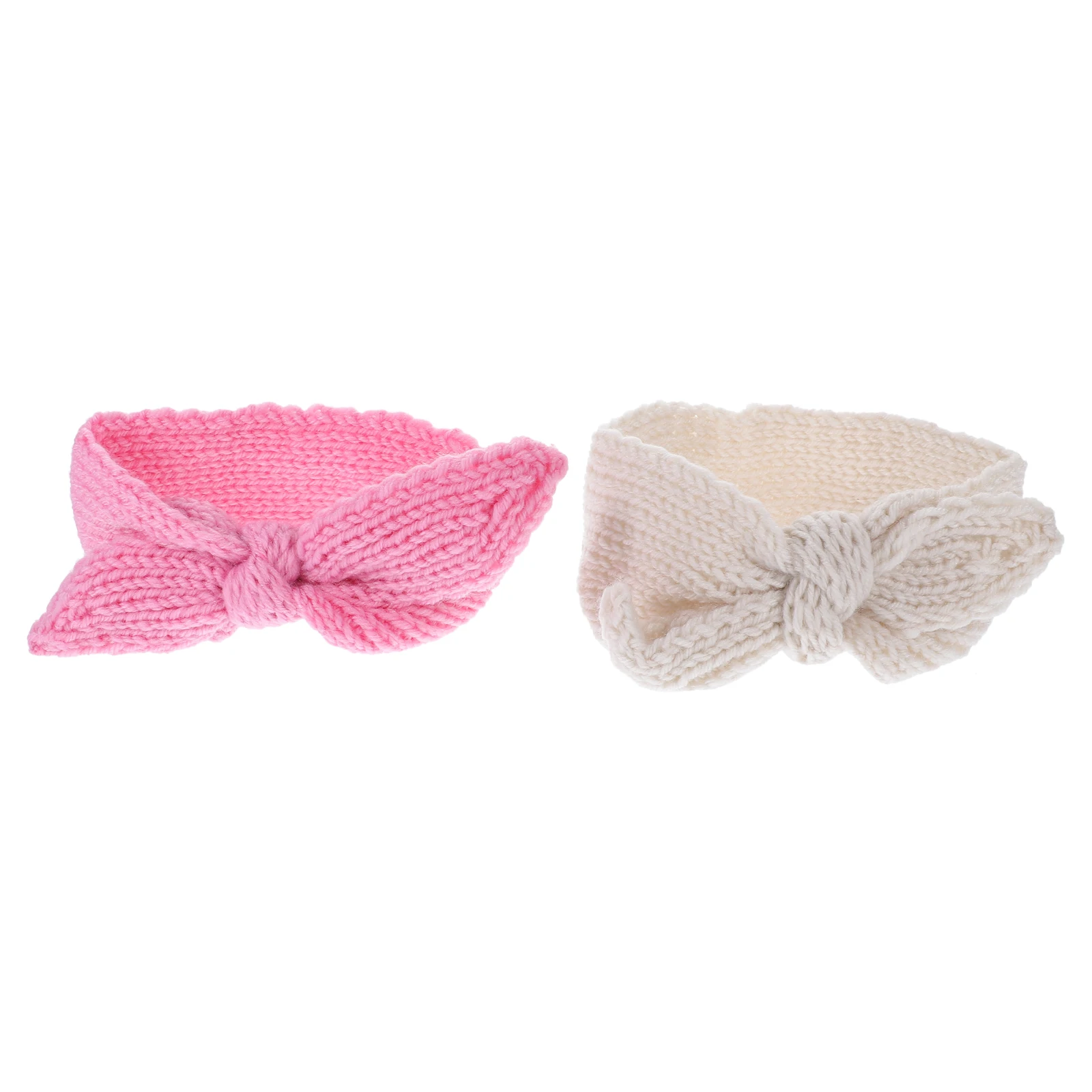 

2Pcs Headb Newborn Toddler Toddler Girl Headb s Knitted Bow Headb s Pink Beige Hair Accessories Headdress
