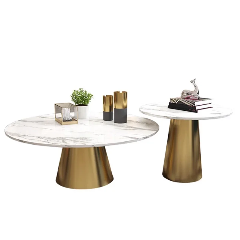 

Modern Design Coffee Tables Luxury Nordic Premium White Side Table Marble Effect Legs Metal Table Basse De Salon Home Furniture