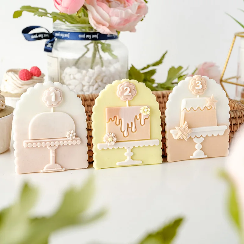 New Cartoon Cake Fondant Biscuit Mold Birthday Anniversary Wedding Party Dessert Cookie Pastry Flower Digital Decor  Mold