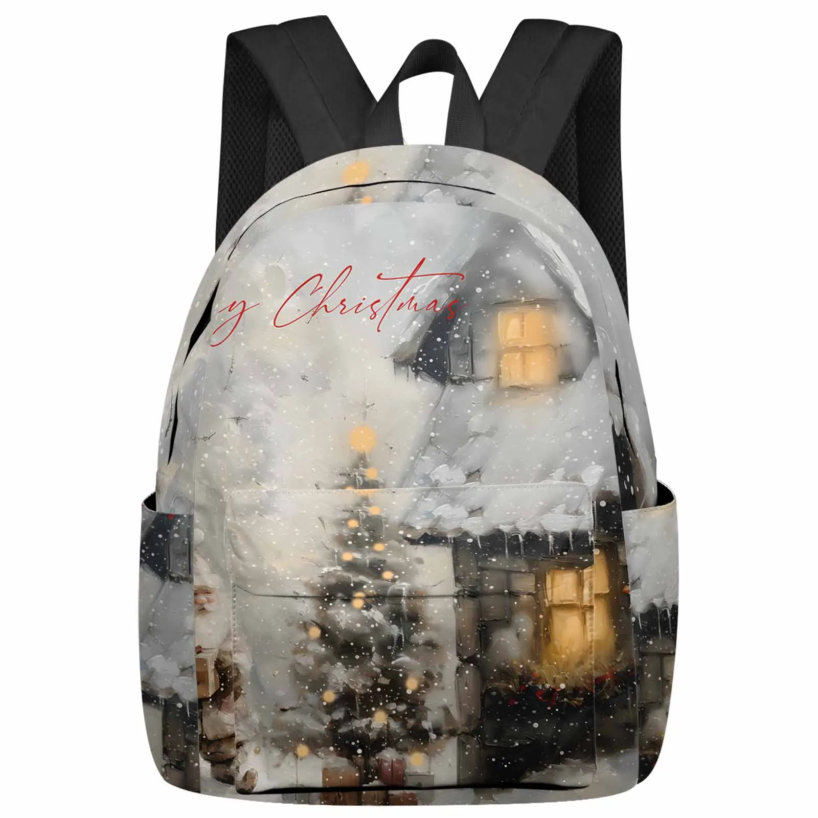 

Christmas Dwarf Snow Scene Large Capacity Backpack Men Laptop Bags High School Teen College Girl Student Mochila