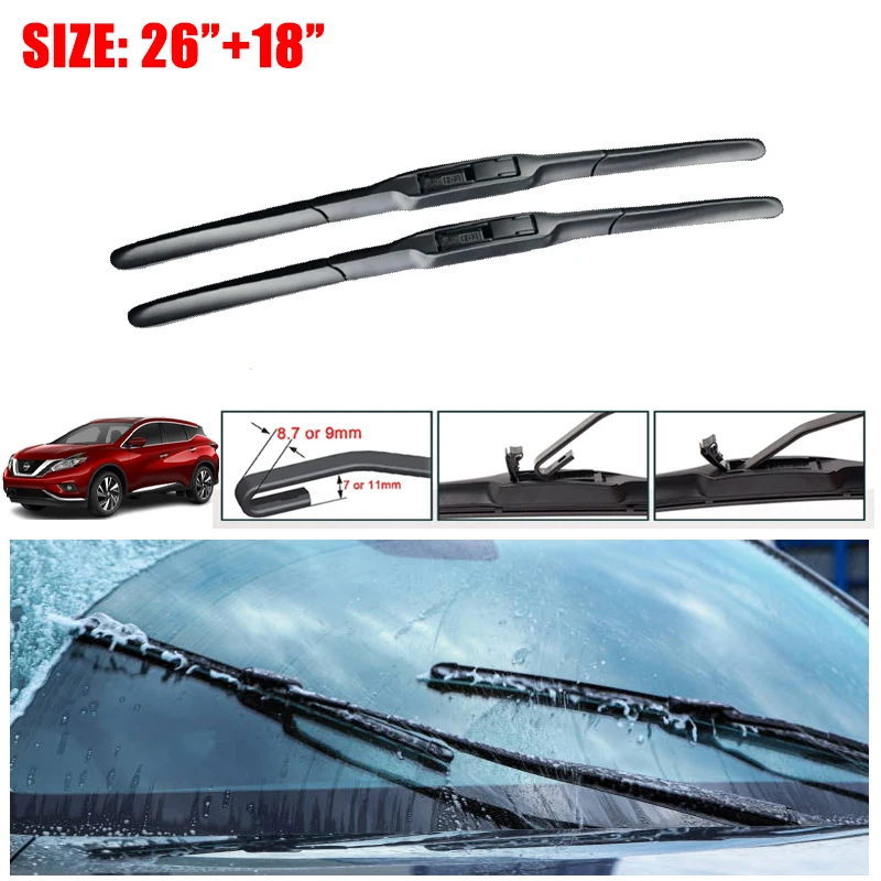 

Car Wiper Blade For Nissan Murano Z52 2015 2016 2017 2018 2019 Front Windscreen Windshield Wipers Stickers Rain Auto Accessories