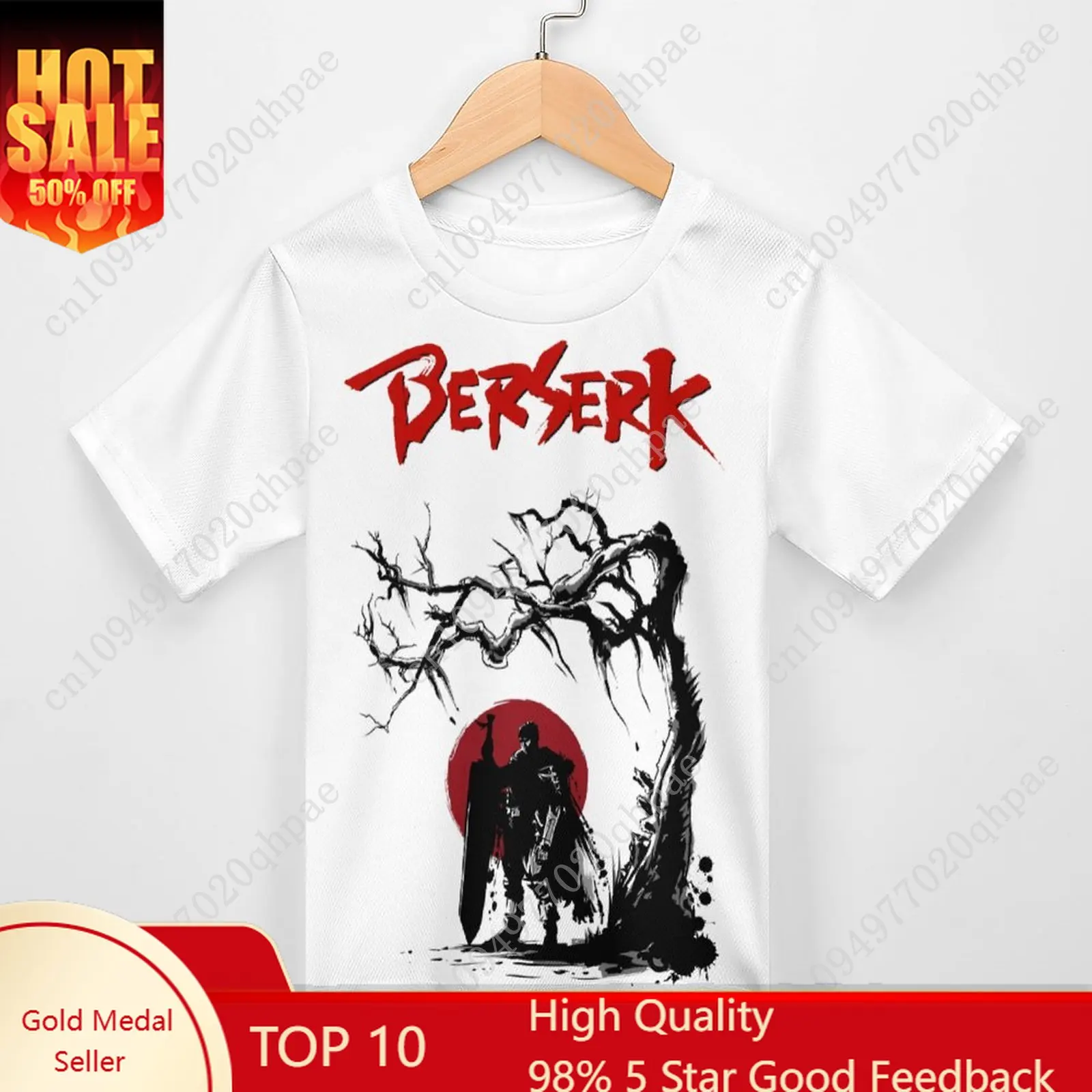 

Berserk Guts Black Swordsman T Shirt Boys Girls Childs Cotton Short Sleeves Tlightweight Breathable Tshirt Custom Made Tops