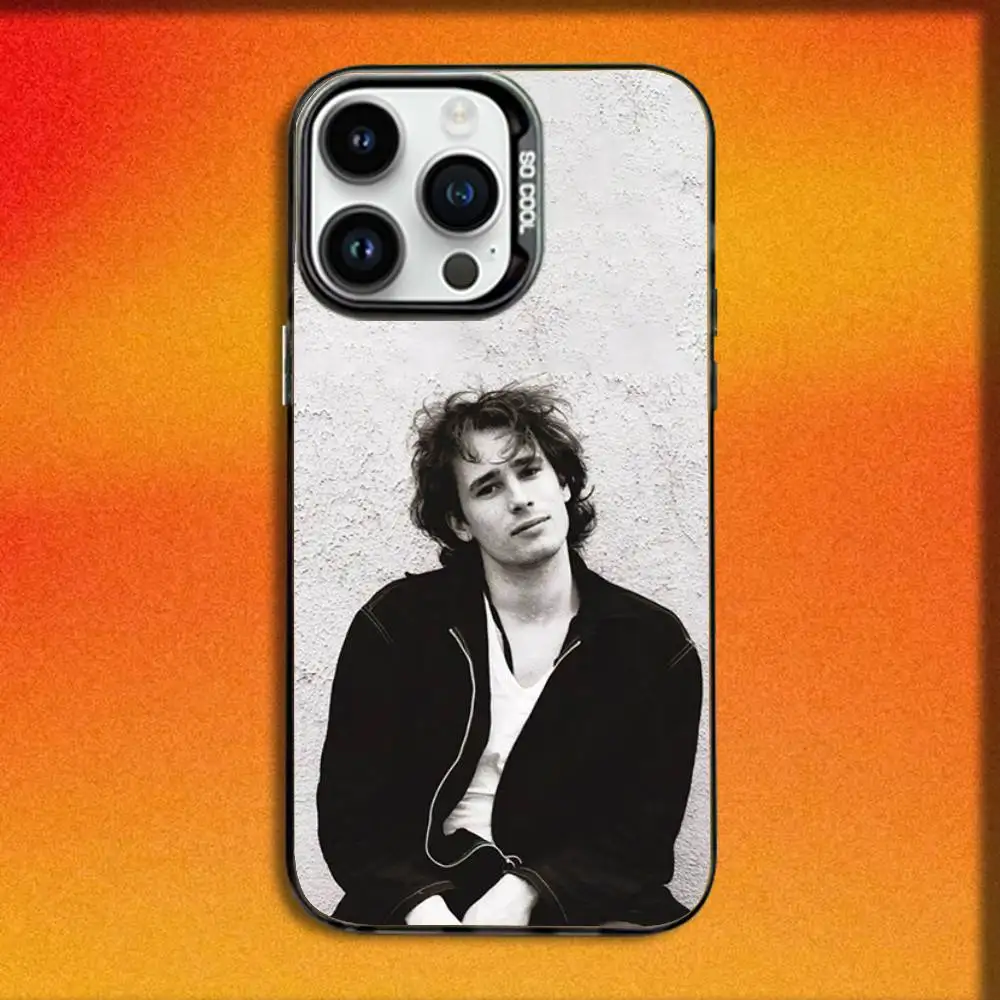 حافظة هاتف Singer J-Jeff B-Buckley لهاتف iPhone 16,15,14,13,12,11,Mini,Pro,E,MAX غطاء مقاوم للصدمات من الحلوى السوداء غير اللامعة