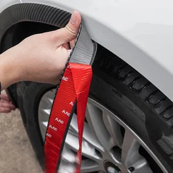 Universal Black Carbonfiber Wheel Eyebrow Rubber Protector Strip Guard Wheel-arch Trim Arch Extender Decoration Fender Flare Car