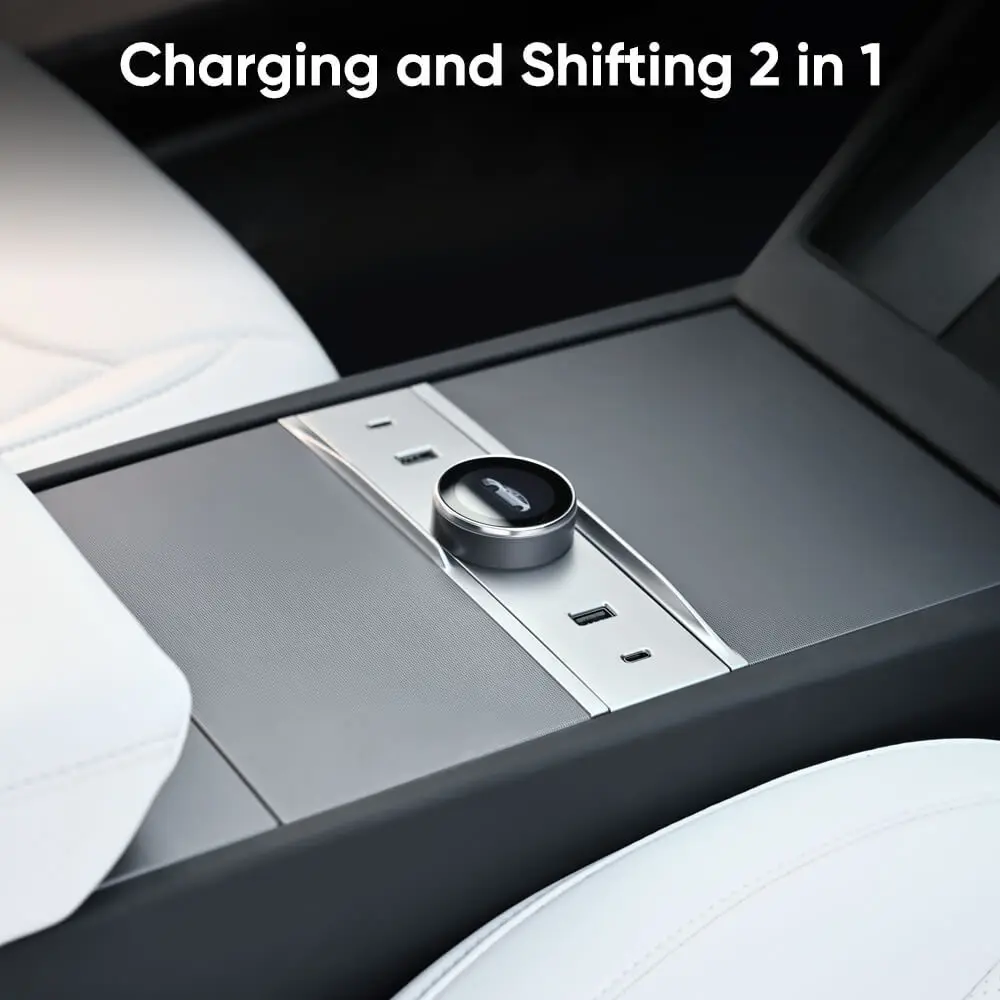 

Smart Rotating Gear Shift Dock for Tesla Model 3 Highland - With Display & Quick Charge Ports