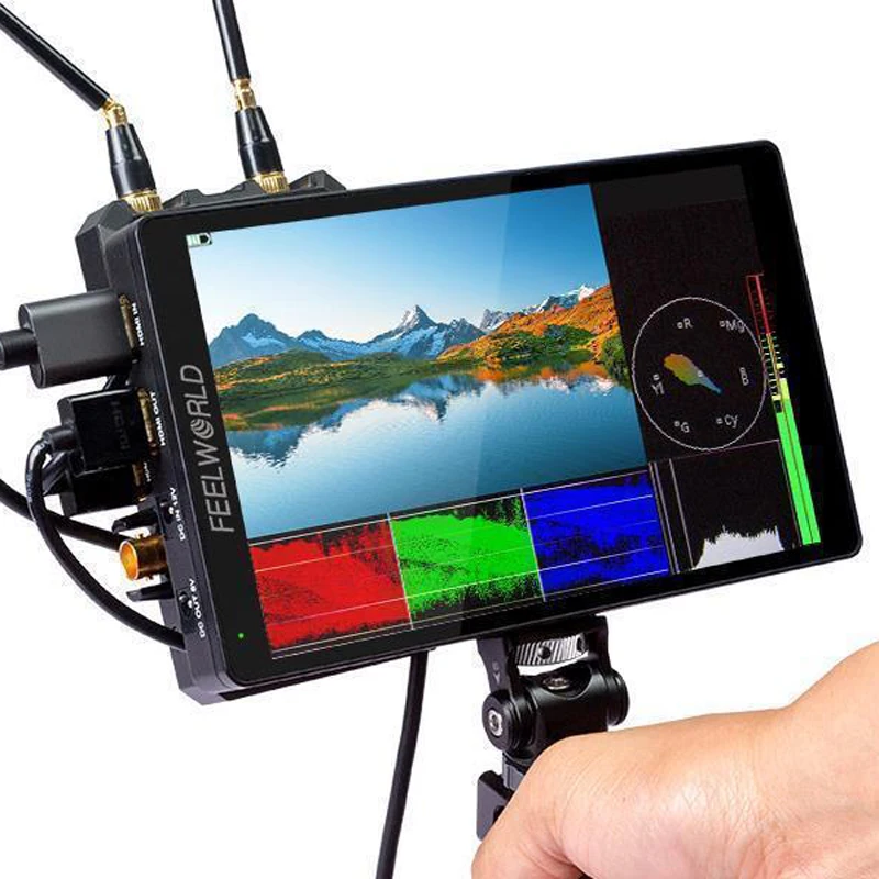 F7 PRO 7 Inch 3D Lut Touch Screen DSLR Camera Field Director AC Monitor With HDR F970 External Power Install Kit