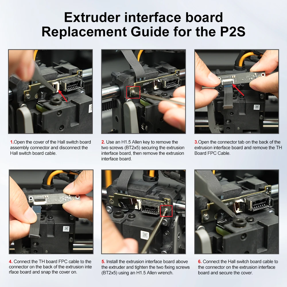 Extruder-Anschlussplatine für Bambu Lab P2S Filamentsensor-Komponente Ersatzteil für Bambulab Adapterplatte P2S 3D-Drucker – Detail 7