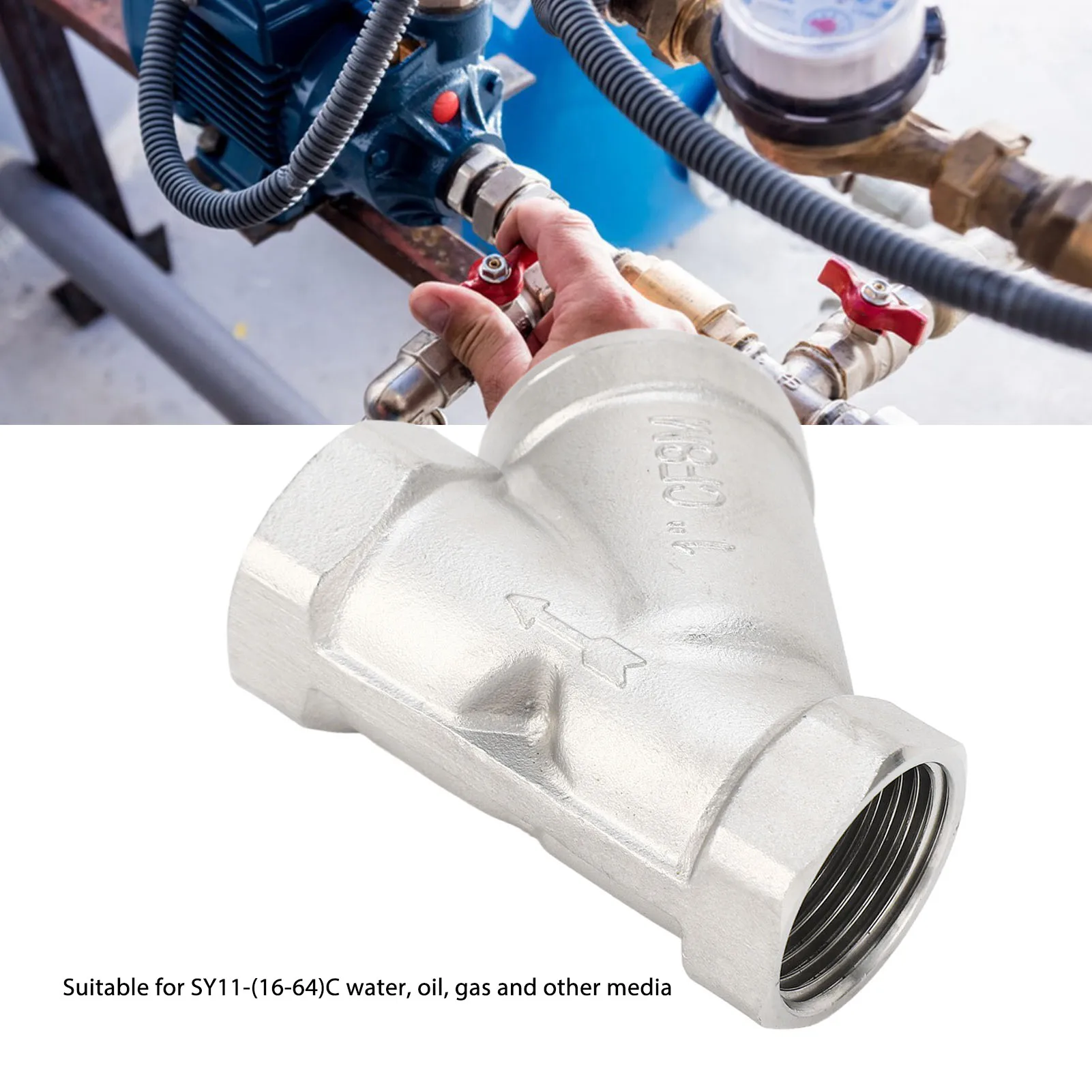 

Y-образный фильтр-сетка 1 дюйм DN25 с внутренней резьбой, из нержавеющей стали 304, для воды, масла, газа, Y-образный фильтр 1 дюйм, Y-фильтр