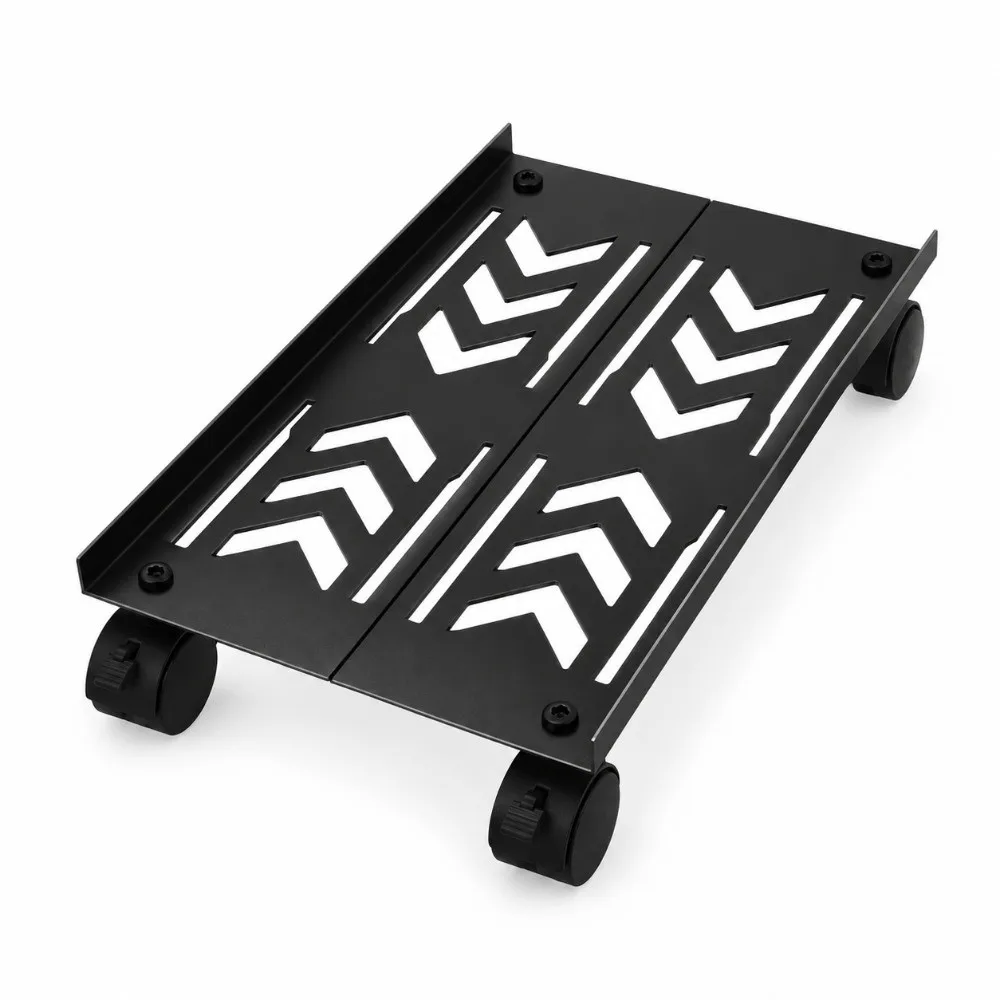 Adjustable Carbon Steel PC Stand 7.87-10.43in 4 Caster Wheels Mobile CPU Stand Adjustable PC Tower Stand For Students