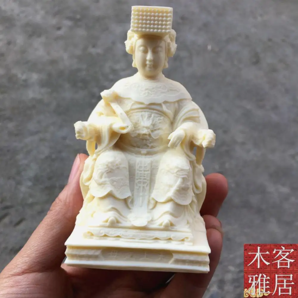 Southeast Asia blessing HOME family efficacious Talisman Protection Mazu Goddess Mazu, the sea god Wood carving art statue