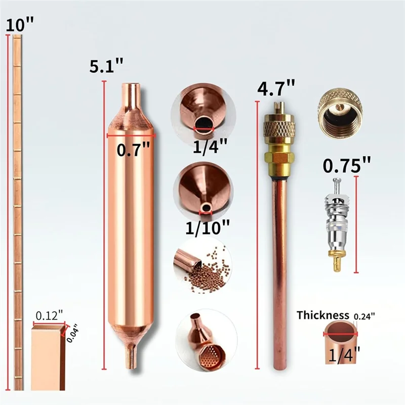 A74E-untuk Kit Alat 3-In-1 AC Pendingin dengan Pengering Filter Kulkas, Perbaikan Hvac Katup Akses/Layanan 1/4"