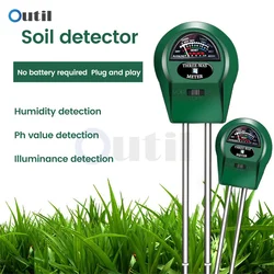 3 em 1 solo medidor de ph luz solar ph detector testador jardim flores solo umidade sensor medidor plantas acidez umidade ph