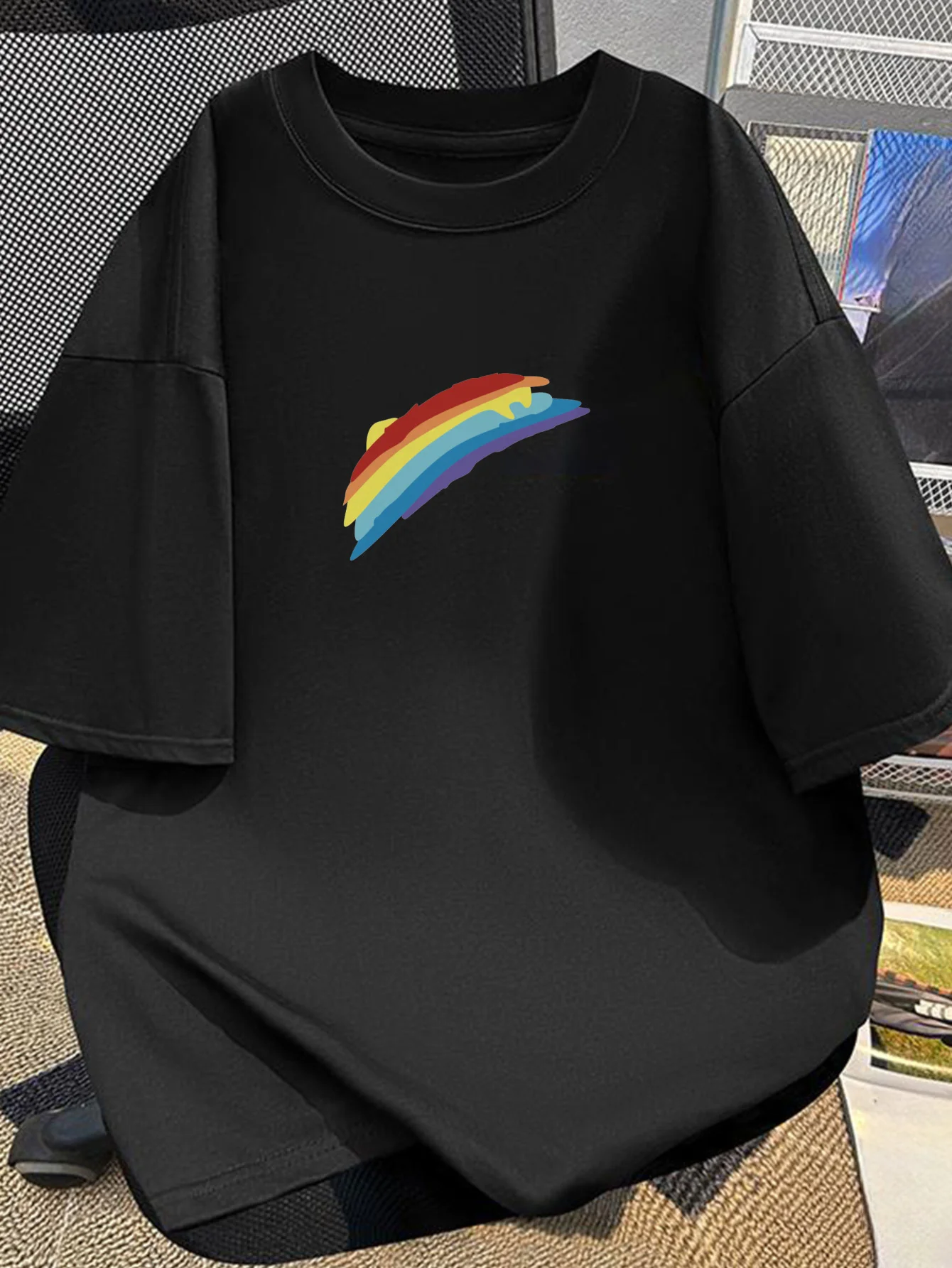 

Rainbow Graphic Printing Summer Autumn Winter Cotton Casual Comfortable Men's and Women's T-Shirts Short Sleeves Outdoor Sports